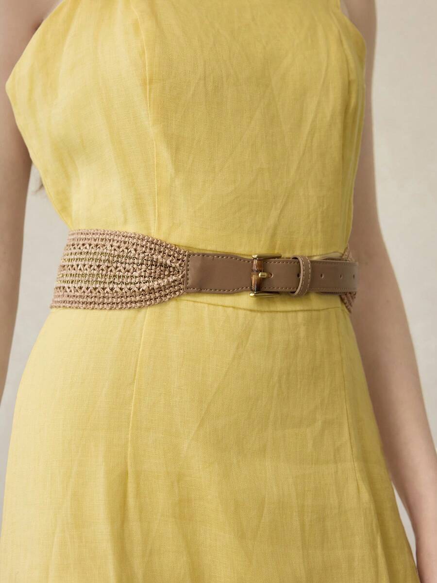 MOTF PREMIUM KHAKI HANDMADE WOVEN BELT - Khaki - View 1