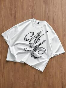 TOKVUE Men's INS Style Casual Loose Fit T-Shirt, Boyfriend/Husband Gift, Anniversary Gift, Fashion - White - View 1