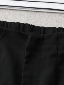 GlowEve Petite 女士U领无袖休闲条纹背心短裤两件套，夏季 - 黑與白 - 查看 6