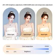 Handheld Rectangle LED Ring Light | 20W High Brightness Fill Light | CRI96+ Dimmable Video Light | Cold Shoe Extendable Rig | Rechargeable Light For Live Stream & Photography - multicolor - View 4