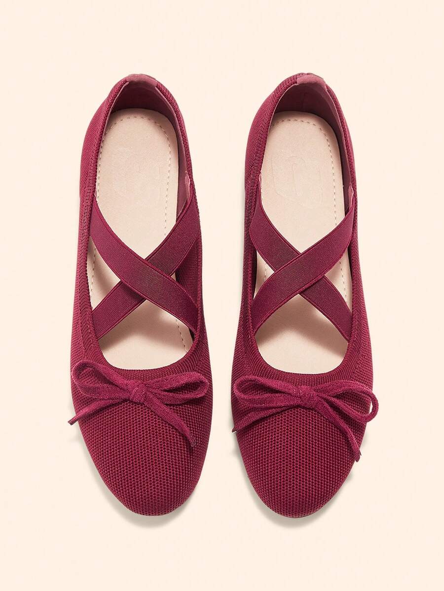 CUCCOO BASICS Women's Fashion Flat Shoes Spring Shoes - Burgundy - View 1