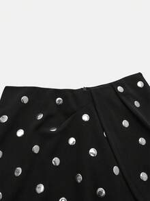 Maija Pleated Metallic Foil Skirt, Modern Urban - Black - View 4