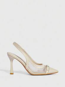 CUCCOO SZL Casual Pointed High Heels Versatile New Buckle High Heels Shoes - Apricot - View 3