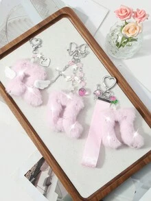 ROMWE Kawaii 1. Móc khóa đa năng mới, sáng tạo, ngọt ngào và dễ thương, tinh tế, cao cấp, màu trắng ngọc trai giả, hình ngôi sao, nơ, hoa dâu tây, đá quý sáng lấp lánh, hình chữ thập, mũi tên xuyên tim, cánh acrylic, chấm bi, dây đeo cổ tay, ngôi sao hai mặt màu hồng, nốt nhạc nhung, mặt dây chuyền DIY, phụ kiện móc khóa, mặt dây chuyền túi xách, thích hợp cho chị em gái, bạn gái, bạn bè, các cặp đôi đeo hàng ngày, quà tặng ngày lễ. - Màu hồng -1 - Xem 3