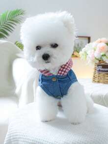 PETSIN 1pc Cat/Dog Universal Clothes, Embroidered "New York" Letter Pattern Hooded Jacket, Pet Spring Fashion Jacket - Blue - View 4