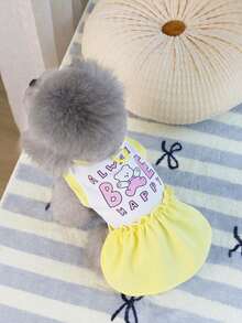 PETSIN 狗狗服装、猫咪服装、动物裙装、宠物春夏新品系列、幼犬连衣裙、公主风百搭连衣裙、条纹印花、小型动物服装、清凉防晒霜 - 彩色 - 查看 11