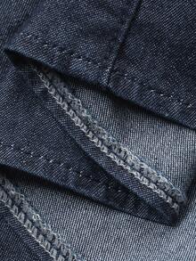 DAZY 女士牛仔连衣裙，宽肩带收腰设计 - 藍色 - 查看 7