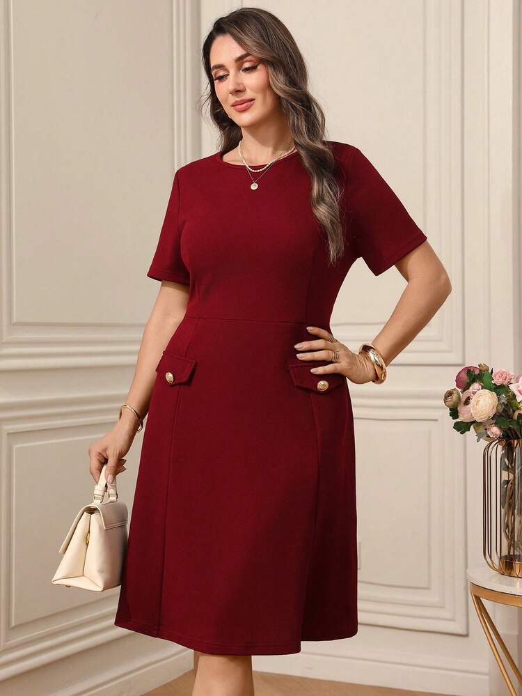 Women's Black Lace Patchwork Elegant Party Mid-Length Dress, Business Casual Office Attire\Summer\Elegant\Wedding Guest Dress,Summer Outfits,Spring Clothes Women,Elegant Dresses For Women ,Birthday Outfits For Women,Graduation Dress For Women,Red Dresses,Spring Dresses,Work Outfits For Women