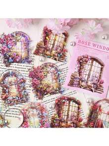 6pcs Secret Scenery PET Sticker Pack | Cross-Border Journal Stickers For Student, DIY Scrapbook Supplies - suit - View 8