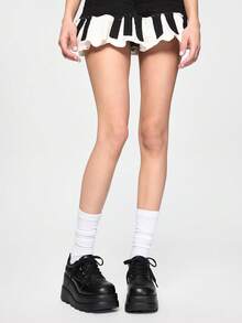 ROMWE Grunge Punk 女式新款透氣網眼紮帶增高踝靴，厚底運動鞋，戶外時尚休閒朋克鞋，適用於2024春季/秋季 - 黑色 - 查看 2