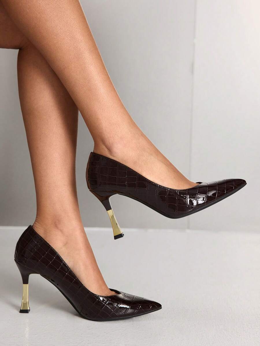 CUCCOO SZL Women Pumps - Embossed coffee brown - View 1