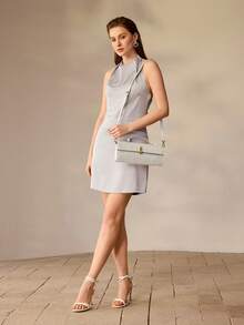 MOTF PREMIUM ELEGANT EMBOSSED TOP HANDLE BAG FOR COMMUTER - Silver straw - View 10