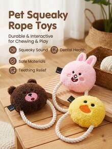 PETSIN 新款狗狗玩具绳索发声毛绒宠物玩具仿真寿司互动宠物用品摄影道具狗狗配件 - 彩色 - 查看 5