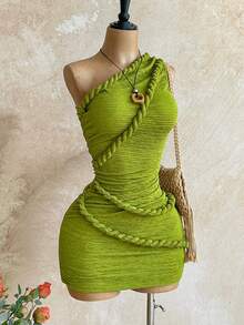 Soleia Đầm mini ôm sát dáng ngắn, cỡ lớn, kiểu Bohemian, Boho, thích hợp cho kỳ nghỉ, mùa thu, phong cách vintage, lễ hội dành cho nữ. - màu xanh lá - Xem 7