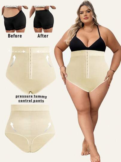 SHEIN CURVE+ Bragas moldeadoras de cintura alta para tallas grandes