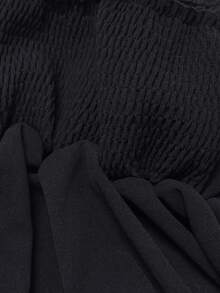 Franclia Women's Contrast Trim Elegant Peplum Bandeau Top - Black - View 5