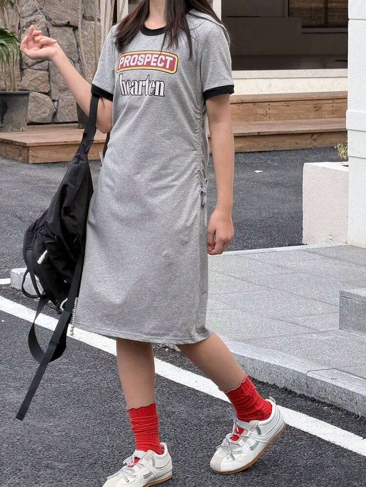 Tween Girls Cartoon Pattern Dress