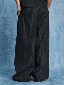 ROMWE MEN 男士休闲印花裤 - 黑色 - 查看 3