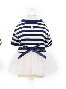 PETSIN Dog Clothing, Cat Clothing, Animal Skirts, Pet Spring/Summer New Collection, Puppy Dress, Princess Versatile Dress, Printed Stripes, Small Animal Clothing, Cool Sunscreen - Multicolor - View 4