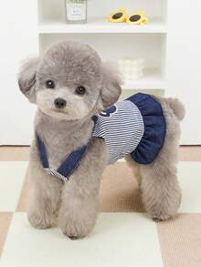 PETSIN Dog Clothing, Cat Clothing, Animal Skirts, Pet Spring/Summer New Collection, Puppy Dress, Princess Versatile Dress, Printed Stripes, Small Animal Clothing, Cool Sunscreen - Multicolor - View 4