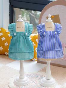 PETSIN Dog Clothing, Cat Clothing, Animal Skirts, Pet Spring/Summer New Collection, Puppy Dress, Princess Versatile Dress, Printed Stripes, Small Animal Clothing, Cool Sunscreen - Multicolor - View 5
