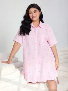 Solflare Đầm dáng rộng, kẻ sọc xanh hải quân và trắng, có bèo nhún ở gấu, cỡ lớn, thích hợp cho đi làm, đi học, mặc thường ngày, hẹn hò, đi chơi. - Nhiều màu - Xem 1