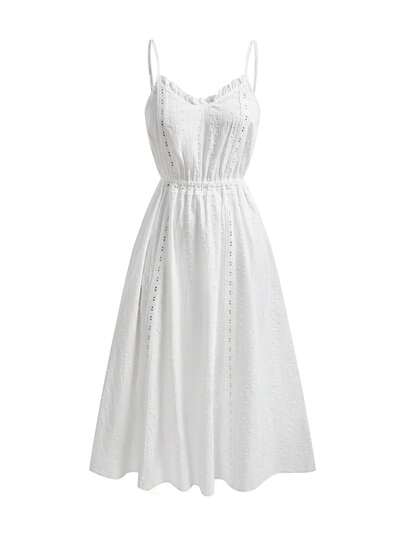 Ocili 100% כותנה אקארד רקומה תחרה גימור לילה מינימליסטי קצר ונוח עם תחרה מסיסה לנשים