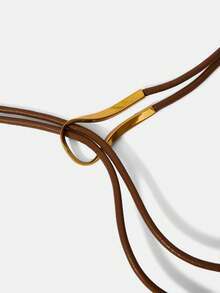 MOTF PREMIUM Thắt lưng đen hình chữ U có khóa thắt nút, kiểu dáng thanh lịch, thích hợp cho học sinh. - Màu nâu Sô-cô-la - Xem 7