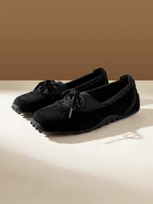 CUCCOO EASI 女士系带休闲平底鞋，适合日常穿着 - 黑色 - 查看 7