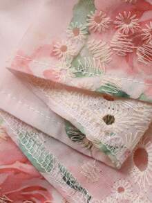 DAZY 吊带蕾丝碎花夏季度假粉色女士背心 - 粉色 - 查看 3