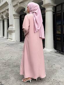 DAZY Women's Elegant Lace Patchwork Dress With Veil, 2 Pieces Set, Spring/Summer - Pink - View 2