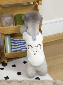 PETSIN 宠物服装、狗狗服装、猫咪连帽衫、休闲背心、春夏新品、小动物印花背心、酷炫休闲装、卡通连帽衫 - 彩色 - 查看 11