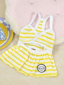 PETSIN Dog Clothing, Cat Clothing, Animal Skirts, Pet Spring/Summer New Collection, Puppy Dress, Princess Versatile Dress, Printed Stripes, Small Animal Clothing, Cool Sunscreen - Multicolor - View 6