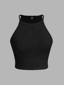 SHEIN Essnce 3pcs Women Plus Size Casual Fitted Camisole Set, Summer - Black and White - View 3