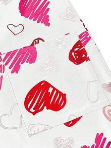 Sweetra Jumpsuit Motif Hati Modis Ukuran Plus untuk Hari Valentine - Putih - View 3