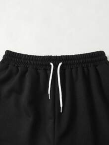 Sparklyn 青少年/女士宽松修身弧形裤腿运动裤，休闲时尚百搭慢跑裤，适合跳舞、上学、运动等场合。 - 黑色 - 查看 3