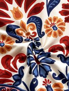 Soleia Bodysuit Rajut Motif Cetak Ukuran Plus Terbaru untuk Liburan Wanita, Pakaian Musim Panas, Pakaian Musim Semi, Festival, Pakaian Pantai Wanita, Liburan. - MultiWarna - View 8