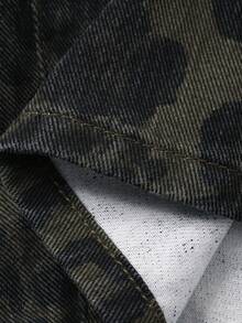 DAZY 青少年男童豹纹水洗牛仔短裤 - 軍綠色 - 查看 8