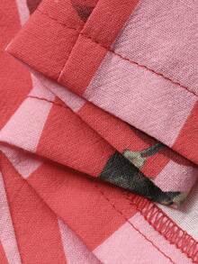 DAZY 红色条纹苹果印花宽松女士睡裤 - 紅色 - 查看 9