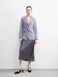 CUCCOO BIZCHIC 女士尖头粗跟黑色绒面革后系带露跟高跟鞋，时尚舒适，通勤商务百搭，春季必备。 - 黑色絨料 - 查看 6