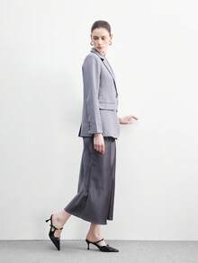 CUCCOO BIZCHIC 女士黑色鳄鱼纹漆皮尖头金属扣细高跟鞋 - 黑色 - 查看 6