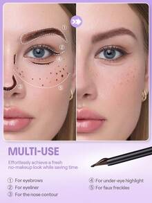 SHEGLAM Tint Lock Tattoo Peel Off Brow Gel-Taupe Brow Pomade Brand Beauty Makeup Face Paint Cosmetic For Women Girls Perfect For Spring Summer Ideal For Y2K Fancy Fashion Suitable For Birthday Mother'S Day Gift Rave Festival Party Ready Best Color - Taupe - View 4