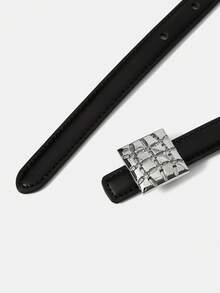 MOTF PREMIUM 黑色时尚搭扣细腰带 - 黑色 - 查看 4