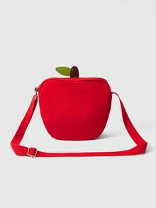 ROMWE Kawaii 无吊坠，1 件女士尼龙单肩包，苹果形包，可爱，卡通，带可调节肩带，防刮耐磨，轻便，适合户外/郊游/旅行/通勤，夏季包，休闲简约，个性化礼物，送给女朋友的礼物，适合青少年，适合初中生/中学生 - 彩色 - 查看 6