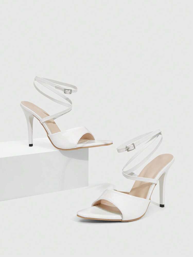 CUCCOO SZL Women Shoes Fashion Women Stiletto Beige Stripe Sandals Sexy Party Banquet Nightclub Wear Women High Heel Sandals Prom Heels