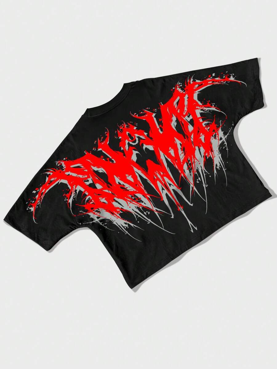 Manfinity EMRG Men's Casual Dark Pattern Round Neck Short Sleeve T-Shirt, Summer - Multicolor - View 1