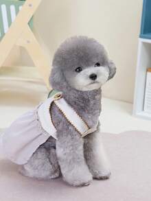 PETSIN 狗狗服装、猫咪服装、动物裙装、宠物春夏新品系列、幼犬连衣裙、公主风百搭连衣裙、条纹印花、小型动物服装、清凉防晒霜 - 彩色 - 查看 12