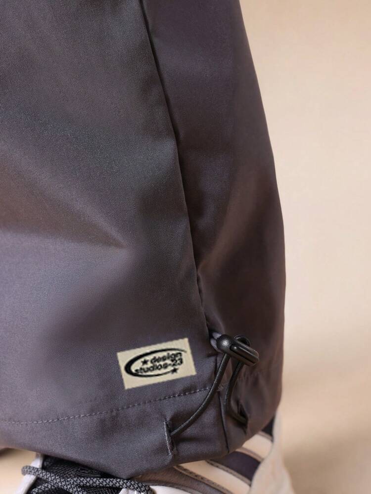 Wide Leg Cargo Pants With Elastic Cuffs