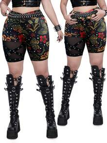 Whyspr Quần legging lưới xuyên thấu gợi cảm cỡ lớn ôm sát - Nhiều màu - Xem 1