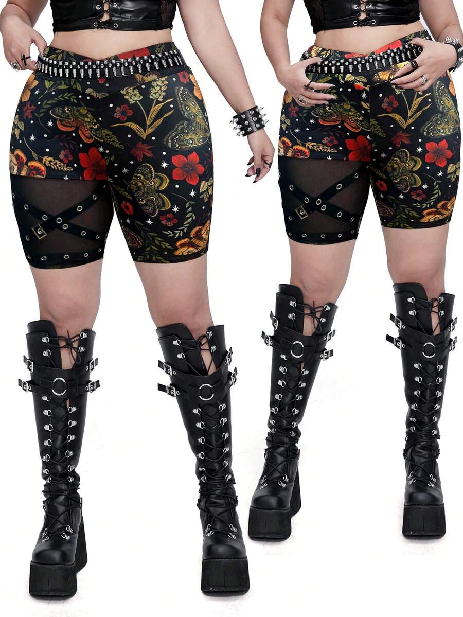 Whyspr Quần legging lưới xuyên thấu gợi cảm cỡ lớn ôm sát - Nhiều màu - Xem 1